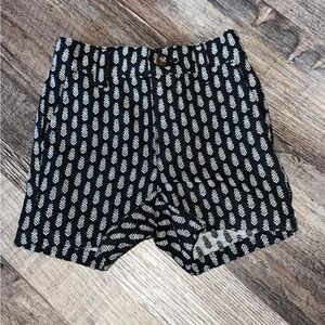 Black and White Pineapple Print Shorts